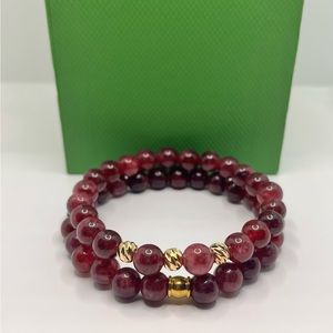 Garnet Gemstone Bracelet Set ✨
